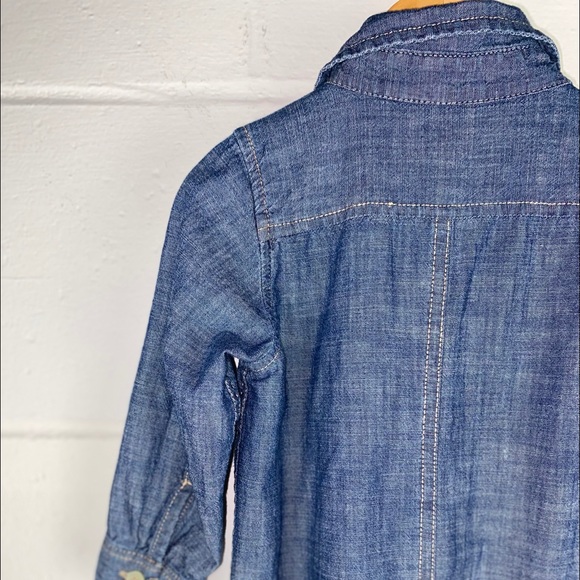 GAP Jersey Lined Button Down Denim Romper 18-24 Months GAP Denim Romper 18-24M - Picture 13 of 16